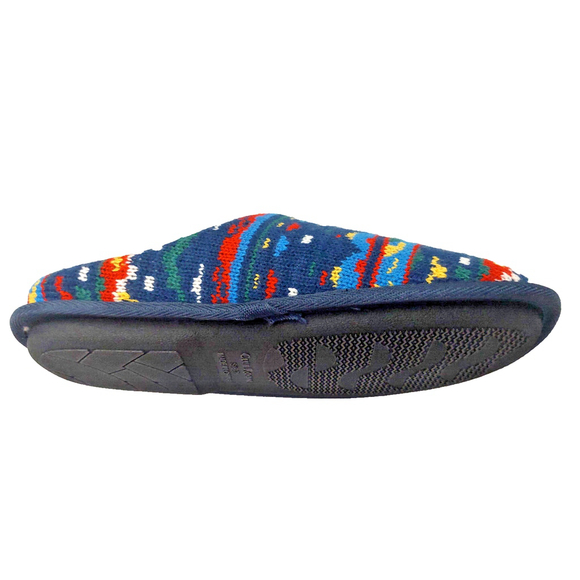 Club Room Men's Navy Blue Faire Isles Indoor/Outdoor Slippers Size Small 6-7 - Picture 10 of 16